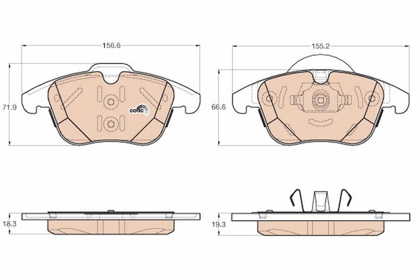 Trw Bremsbelagsatz Scheibenbremse Cotec GDB1960 FüR Ford BA7 Max Mondeo Galaxy 4-image