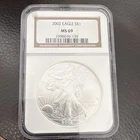U.S. Mint 2002 American Silver Eagle $1 1 oz .999 NGC MS69