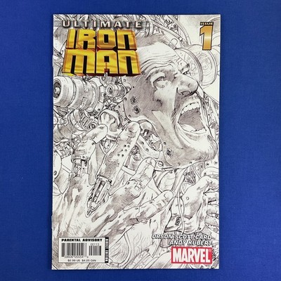 Ultimate IRON MAN #1 Third Printing Sketch Art Variant Cover Marvel Comics 2005