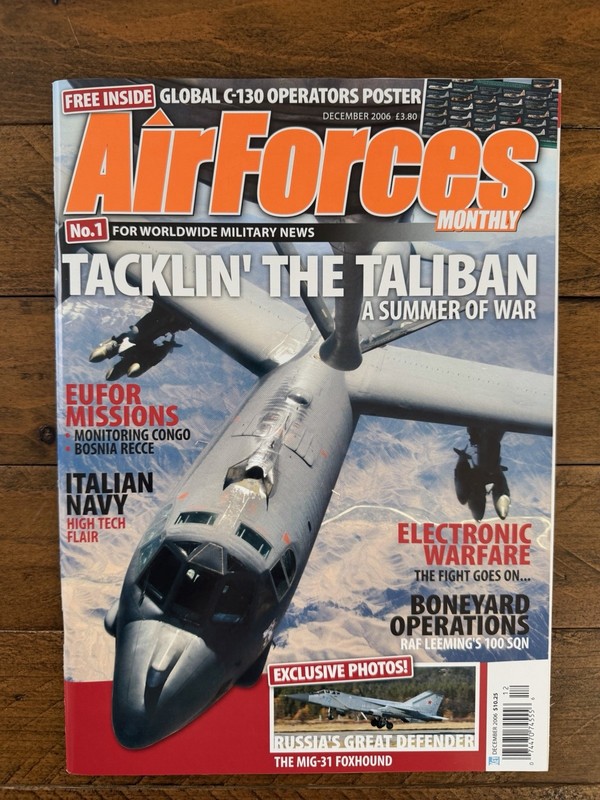 Dec. 2006 Air Forces Monthly Mag. C-130 Poster B-52 Navy