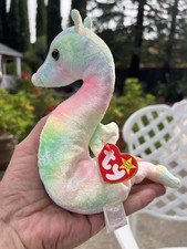 Ty Beanie Baby Neon the Seahorse 7.5" Plush1999 Retired Stuffed Animal With Tag