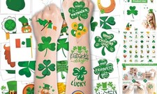 80 Pack St Patricks Day Tattoos - St Patricks Day Shamrock Decorations