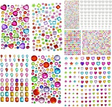 2774PCS Gem Stickers, Self Adhesive Gems for Crafts, Acrylic Bling Multicolor