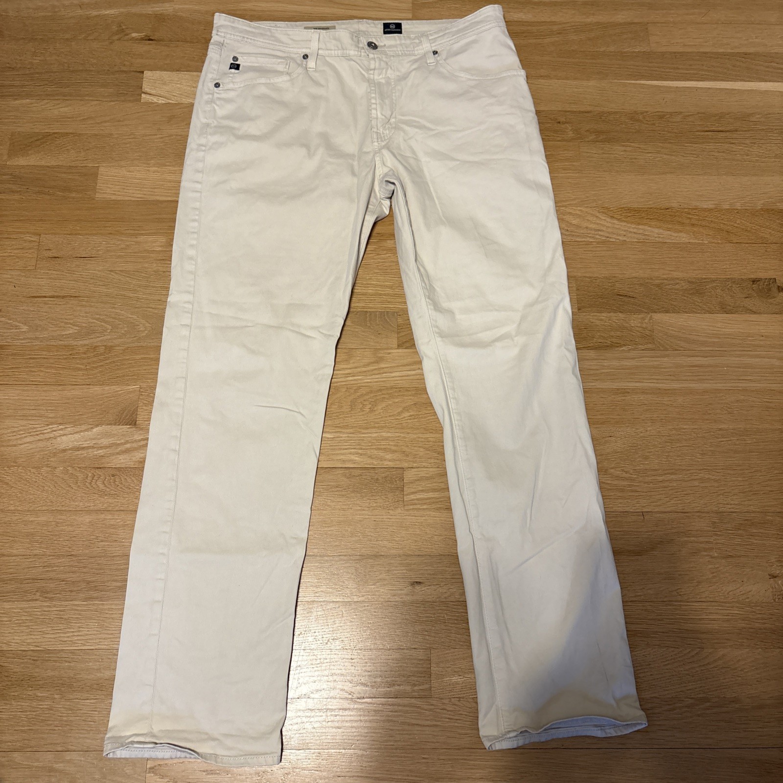 AG Adriano Goldschmied The Graduate Pants Mens 36x32 Tan Tailored Leg Jeans