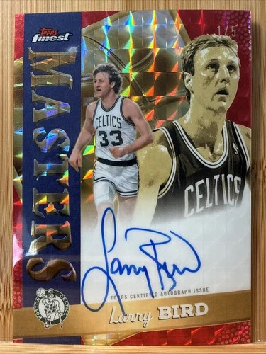 Larry Bird 2025-26 Topps Finest - Red Geometric Masters Auto /5 - Celtics #MA-LB