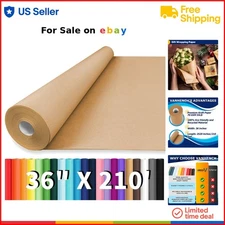Brown Kraft Paper Roll 36x2520 in Large Size for Crafts Packing Bouquets