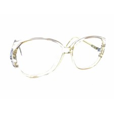 Luxottica Vintage Debra Clear Gold Grandma Oversize Eyeglasses Frames 52-14 135