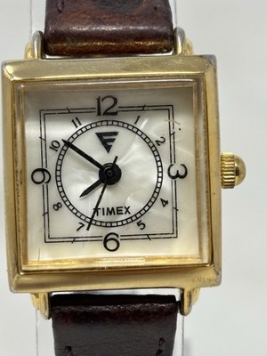 Timex Women's Brown Ostrich Grain Band Watch Analog