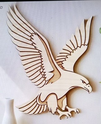 ADLER IM FLUG 2D (flach) rustikal Holz WANDBEHANG Halterung Deko 20,5x19cm