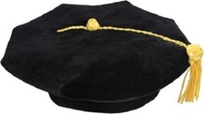 Deluxe Doctoral Graduation Tam with Gold Bullion Tassel Traditionally Used fo...