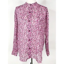 Isabel Marant Etoile Top Womens 34 Extra Small Pink Floral Oversized Cottagecore