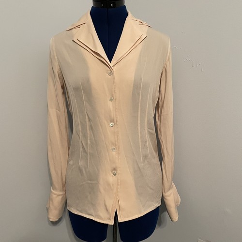 Brooks Brothers rosa Seide Button Down Bluse Größe 2