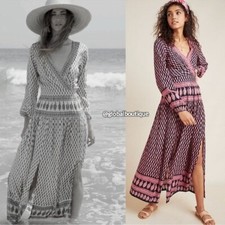 RARE ANTHROPOLOGIE Ava Split Front Maxi Dress SIZE M MEDIUM