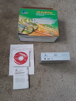 CD Writer Burner Reader, 52x High Speed  Vintage White XP, Me, 2000, 95 