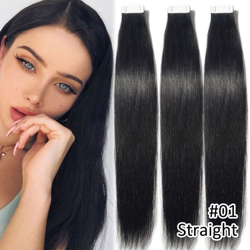 200G+ Tape In Real Remy Human Hair Extensions Skin Weft Full Head Thick Seamless - Picture 19 of 51