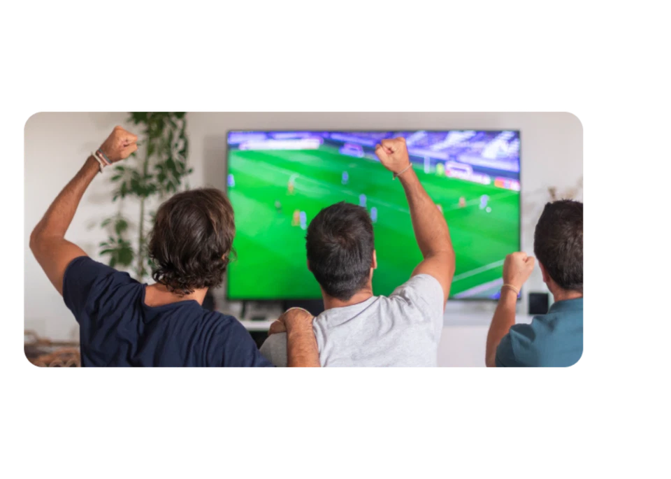 Fans watching football