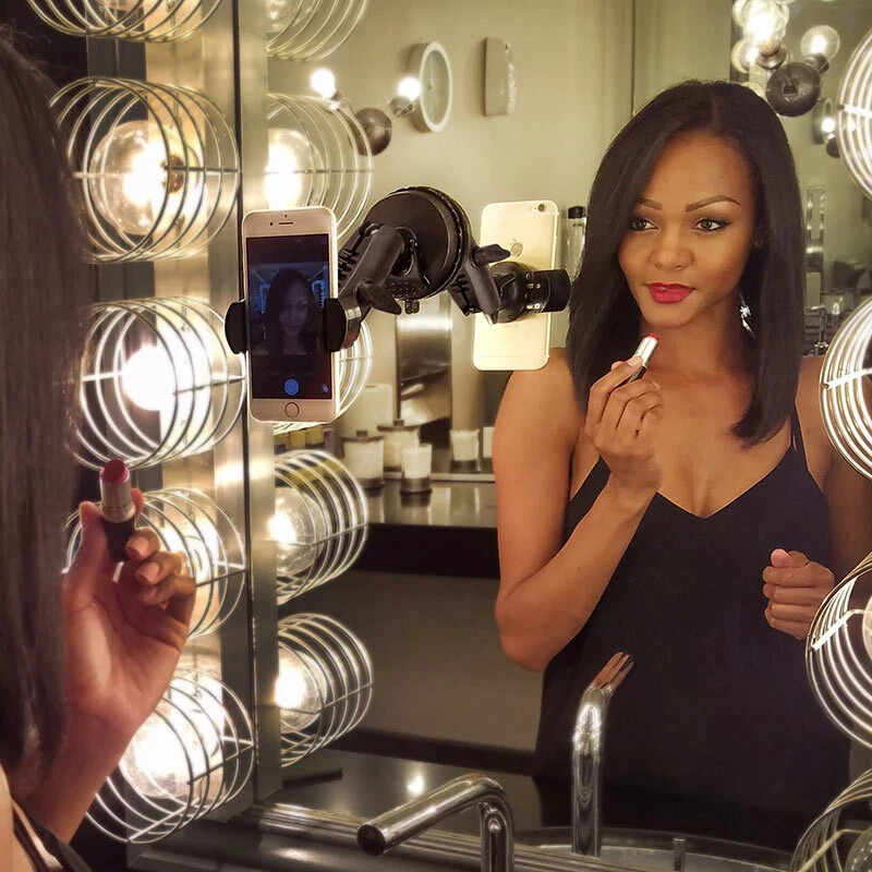 Espejo, mesa, soporte de succión de vidrio para maquilladores o creadores de videos en vivo RM179 Foto 2 de 4