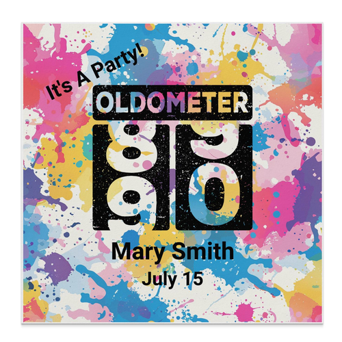 Celebrate 90 Oldometer It's A Party Colorful Personalized Birthday Napkin - Picture 4 of 6
