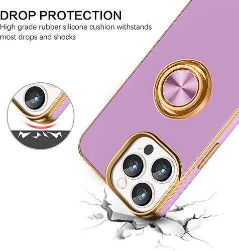 For iPhone 16 16 Pro 14 Max 15 Plus Magnetic Shockproof Ring Holder Case Cover - Picture 18 of 22