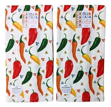 Set of 2 Mi Casa SWEET & SPICY PEPPERS Terry Kitchen Towels by Kay Dee Designs