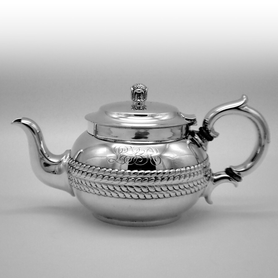 Tiffany Wave Edge Teapot Sterling Silver 1884 Mono LSR | eBay