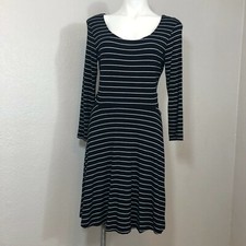 American Eagle Soft Sexy Striped Cutout Dress Scoop Neck Skater Large O015