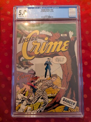 INSIDE CRIME-NO NUMBER, DATE, OR PUBLISHER CGC 5.0 OFF-WHITE TO WHITE PAGES