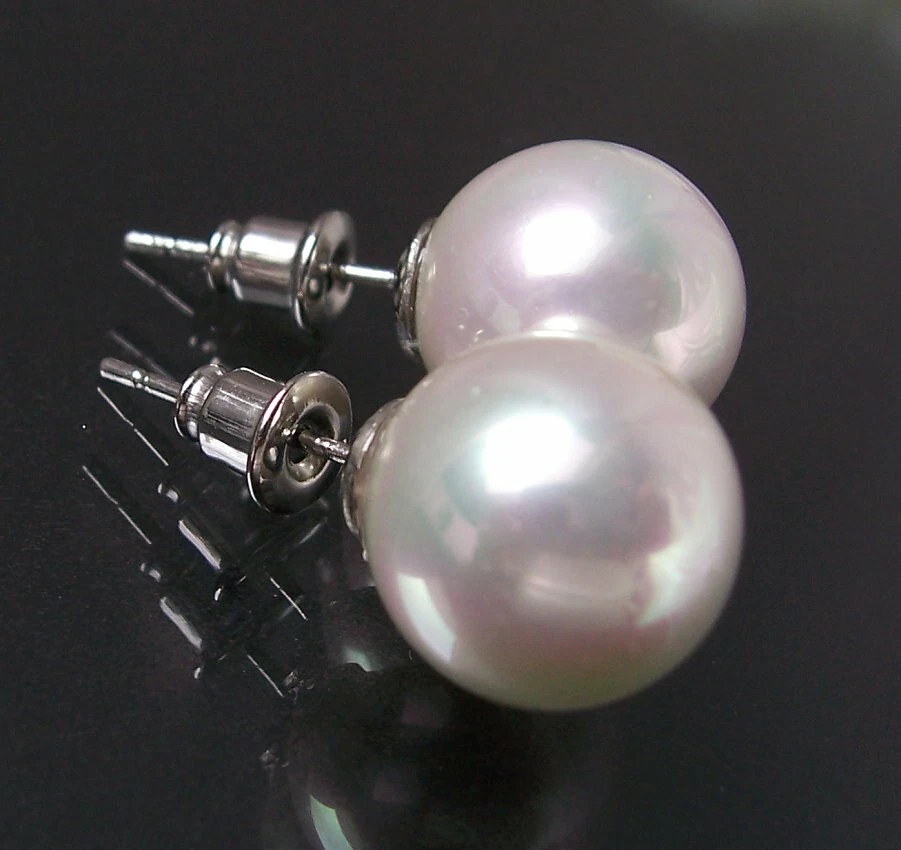 Perlenkette Perlen Armband Ohrringe Muschelkernperlen Schmuck Set Hochzeit VS7# - Bild 3 von 4