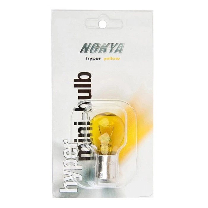 Nokya 1156 P21W Nok5239 27W amarelo duas lâmpadas luz de seta traseira ajuste de substituição - Imagem 3 de 4