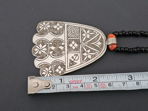 Handmade African Hamsa Tuareg Necklace Jewelry Silver Gypsy Bohemian Boho - 第 3/5 張圖片