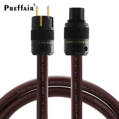 Cavo di alimentazione audio Preffair D520 HiFi con alimentazione versione USA/UE placcato oro - Foto 3 di 20