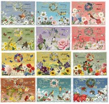 BARBABA BEHR *Postkarte*Glitzer*Monatskarten*A6