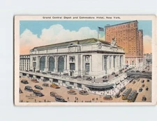 Postcard Grand Central Depot and Commodore Hotel USA