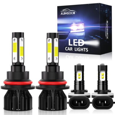 For Saturn ION 2004-2007 6500K Combo LED Headlight Bulbs High/Low Beam +Fog Lamp
