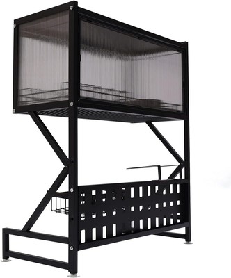 New-Kitchen Rack Dish Rack for Dish Drying Metal Black Kitchen Storage Shelf 