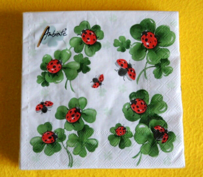 20 Servietten Marienkäfer Ladybirds Glückskäfer Kleeblatt 1 Packung OVP viele AM