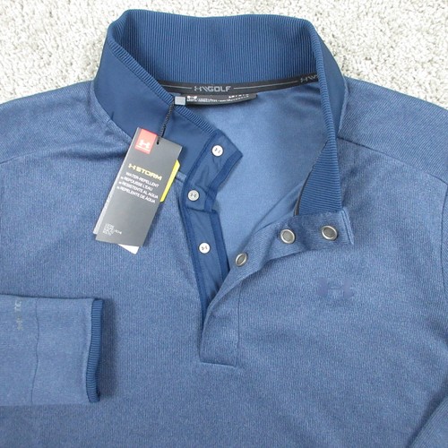 Under Armour Sweater Mens Large Blue ColdGear Storm 1/4 Snap Performance Golf - Picture 2 of 12