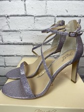 Badgley Mischka Jewel Diana Womens Purple Glitter High Heel Sandals Size 11 NEW