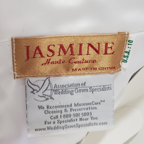 JASMINE HAUTE COUTURE Bridal Gown Wedding Dress White Beaded Strapless Size 10 - Picture 20 of 24