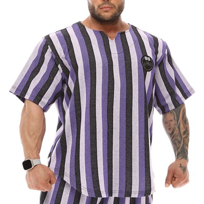BGSM Ragtop Rag  Shirt T-Shirt Bodybuilding RAGTOP 3339 lilac violet striped