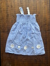 Girls Blue Flower Sundress: Ages 5-6yrs, Size 120, 5T