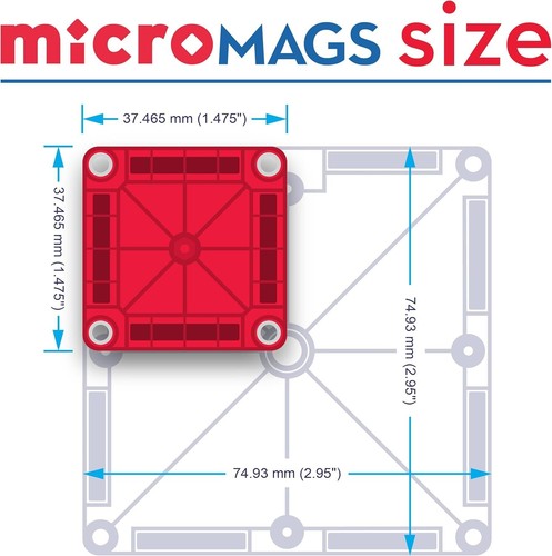 MAGNA-TILES microMAGS Travel 26-Piece Magnetic Construction Set - Fast Shipping! - Picture 9 of 9