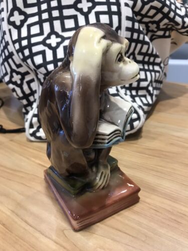 DE COLECCIÓN MONKEY CHIMPANCÉ 1 sujetalibros o estatua estilo chinoiserie hecho en Japón - Imagen 4 de 6