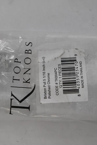 Top Knobs TK884PC Brixton Pull Polished Chrome & Hardware 5-1/16" C To C 5-5/8" - Picture 2 of 4