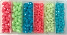 Glow in the Dark Glow Bead Kit in 3 Colors and 2 sizes 375 pieces in box