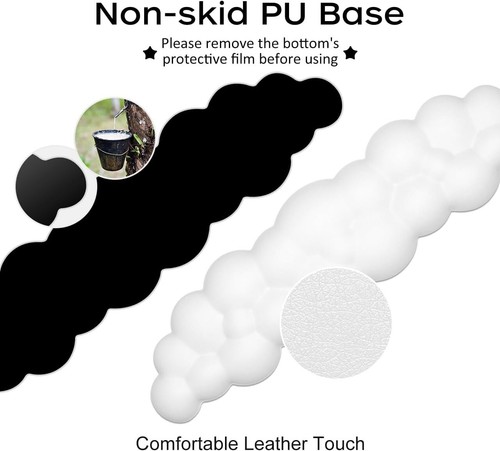 Leather Cloud Keyboard Wrist Rest with Non-Slip Base and Comfort Support - Afbeelding 8 van 9