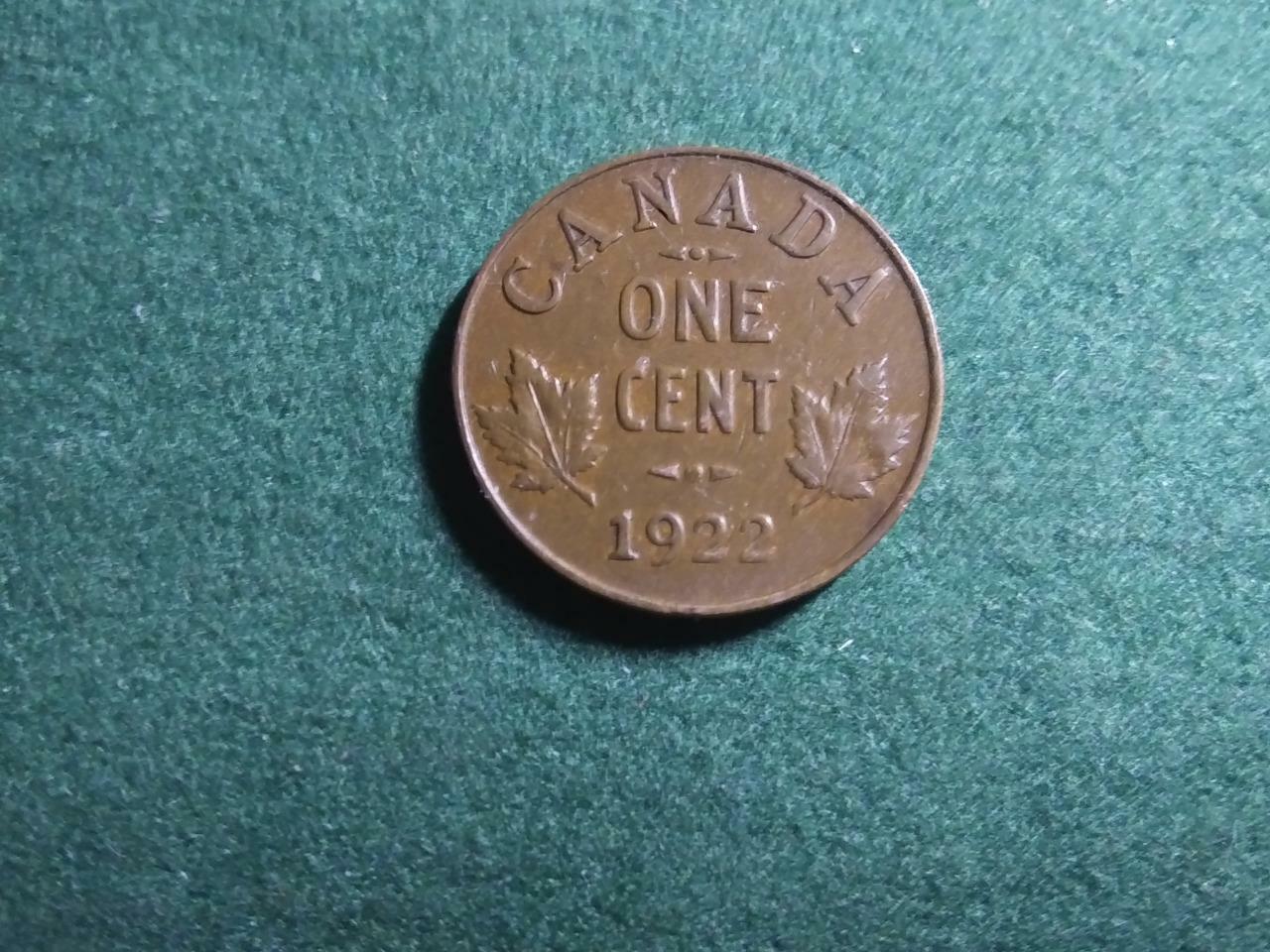 CANADA - KEY Now on sale date 1922 bronze 1 Cent FINE uncleaned Gifts original