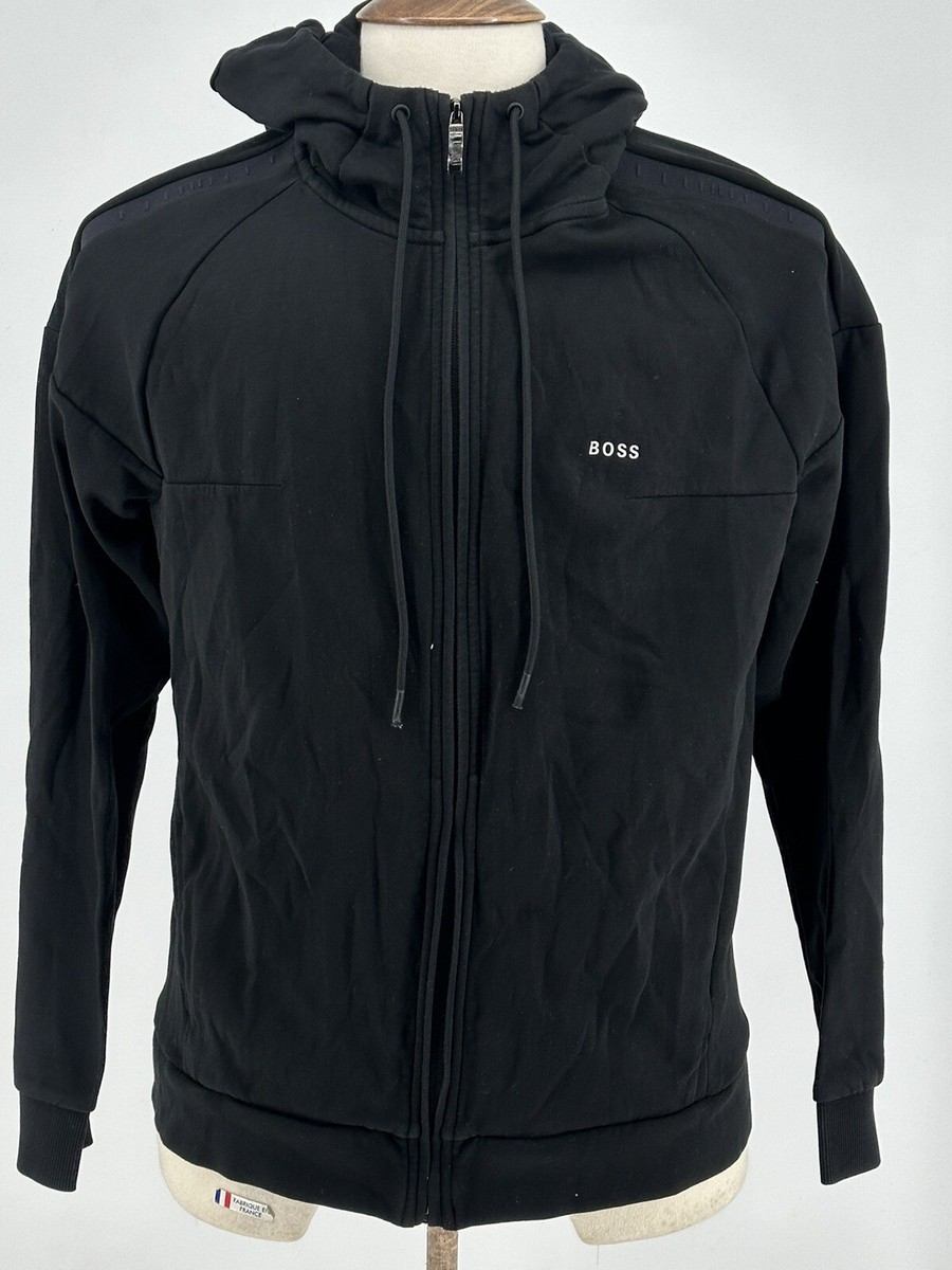 HUGO BOSS Saggy Logo Zip Up Sweatshirt Black M eBay