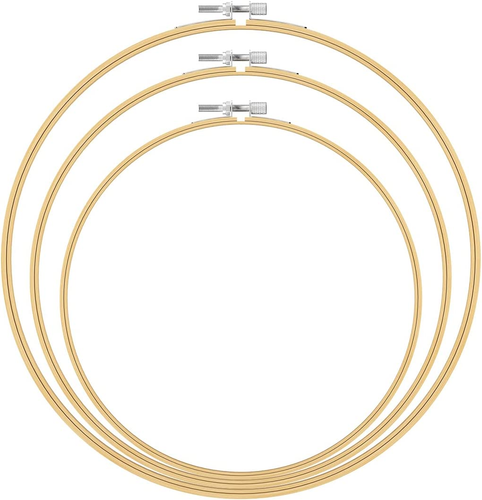 Embroidery Hoop 3PCS Circle Bamboo Cross Stitch DIY Art Craft Sewing 20cm 26cm 3 - Picture 11 of 12