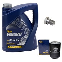 MotoröL ÖLfilter SM108 15W50 5Liter + ÖLablassschraube FüR Audi VW Skoda Superb